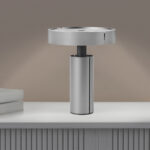 Modern design sideboard top with space, lamp, books in morning s